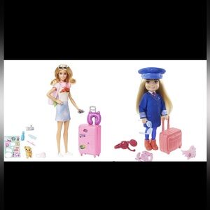 Travel Barbie with Chelsea pilot Barbie